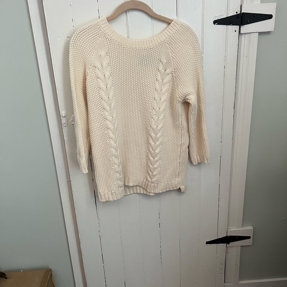 Cynthia Rowley Ivory Cable Knit Sweater